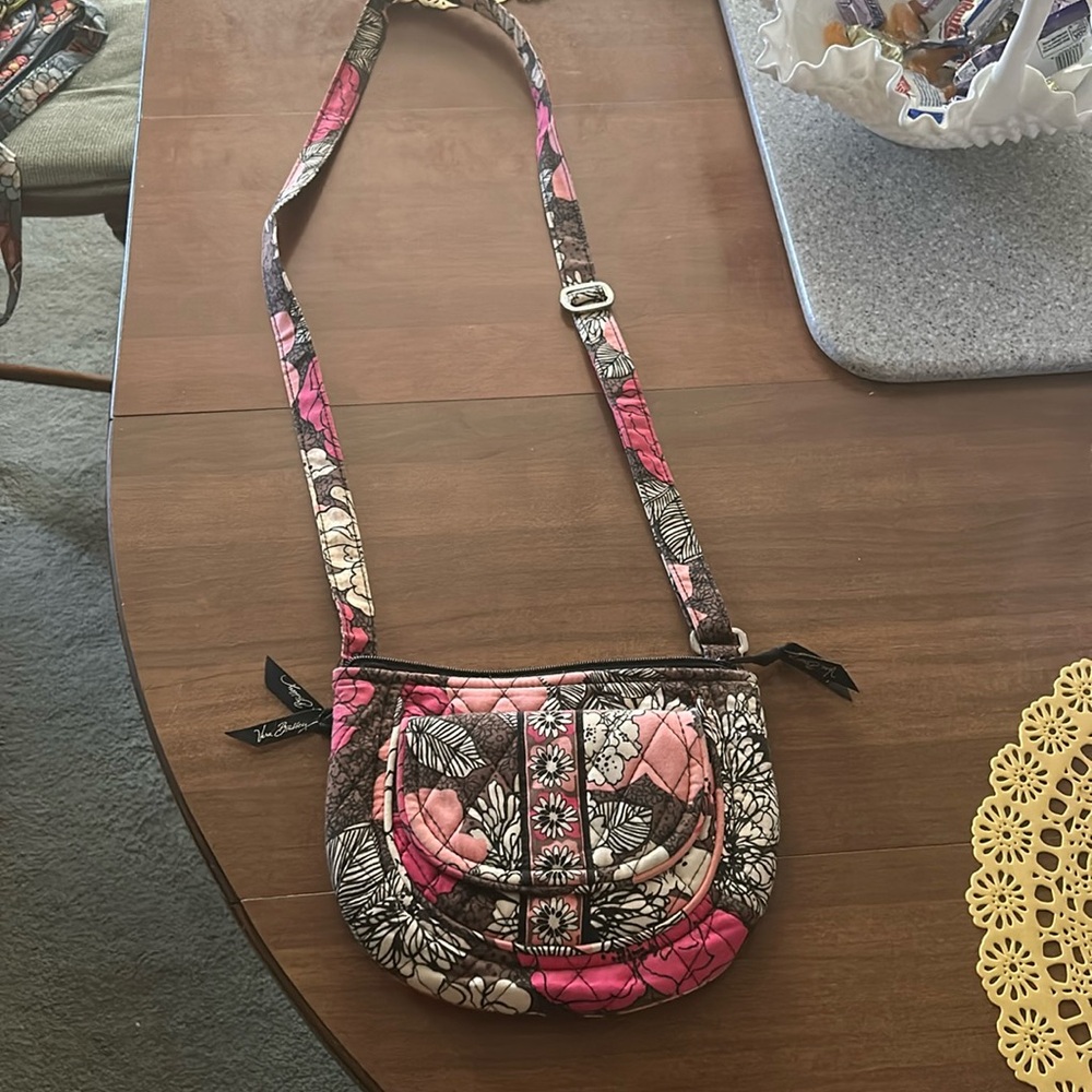 Vera Bradley Mocha Rouge Crossbody Purse Wallet